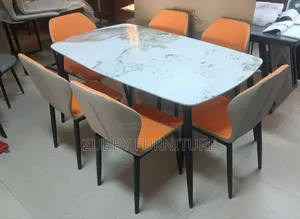 High Quality and Imported Marble Top Dining Table by 6 Chair
