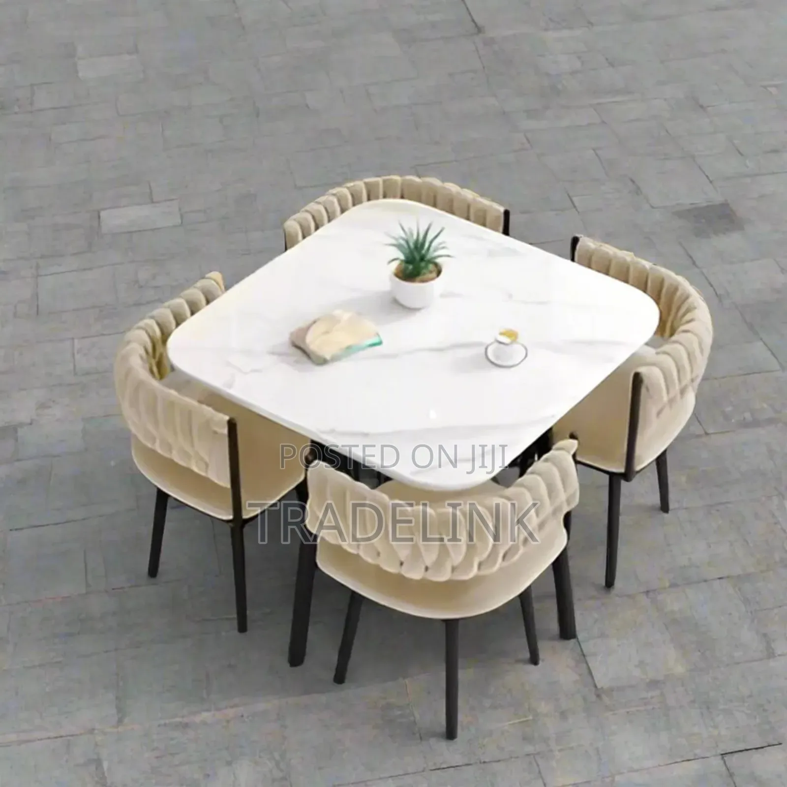 Creamy Dinning Set and Chairs