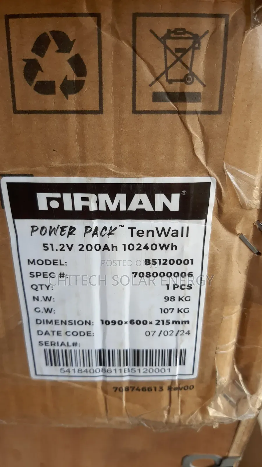 Firman Lithium Battery 10kwh