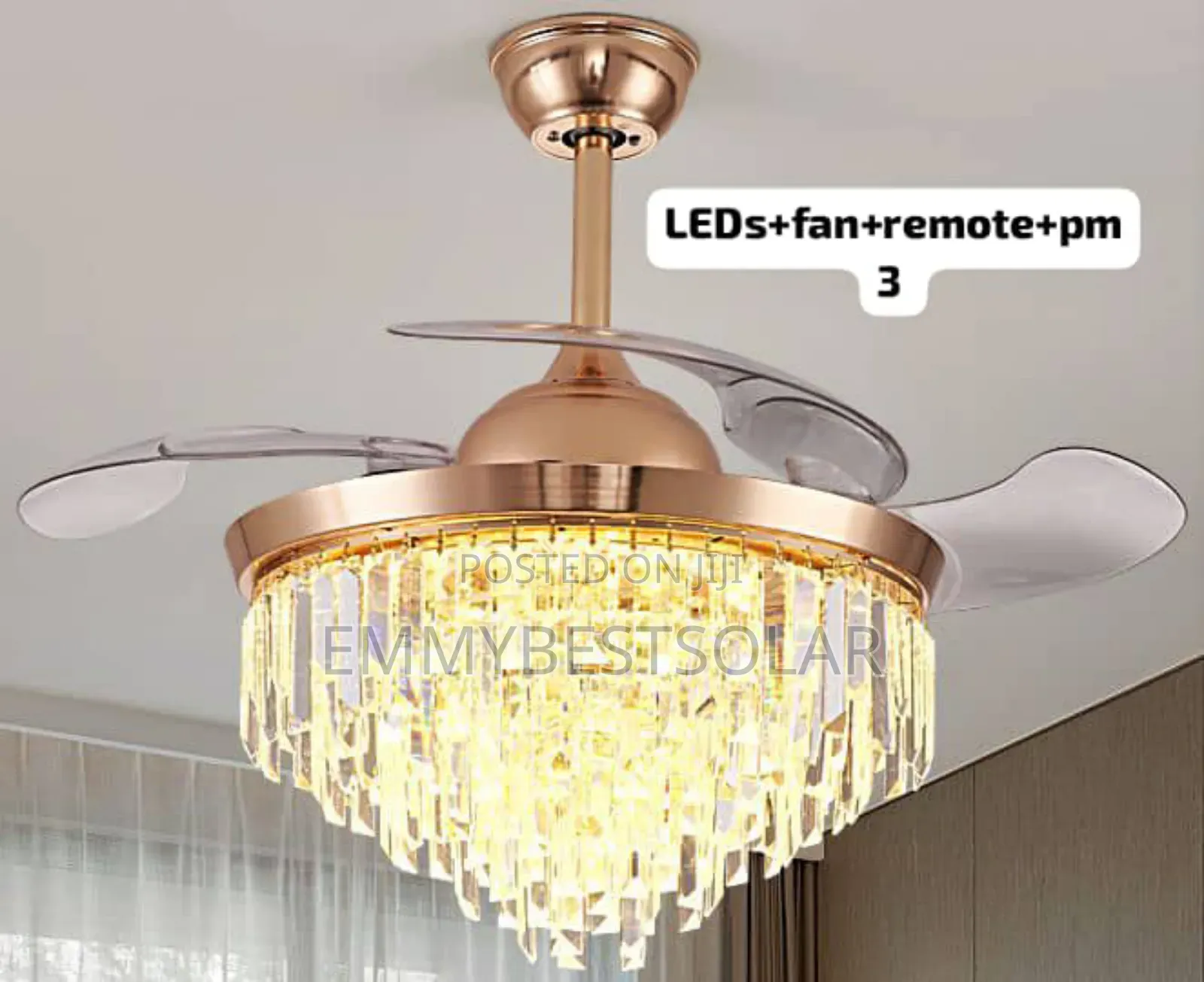 Led +Mp3 Fan Chandelier Light