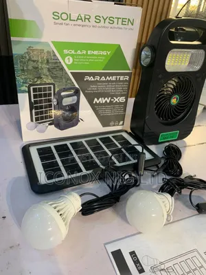 Mini Solar Fan Led Lights Rechargeable Light System Kit