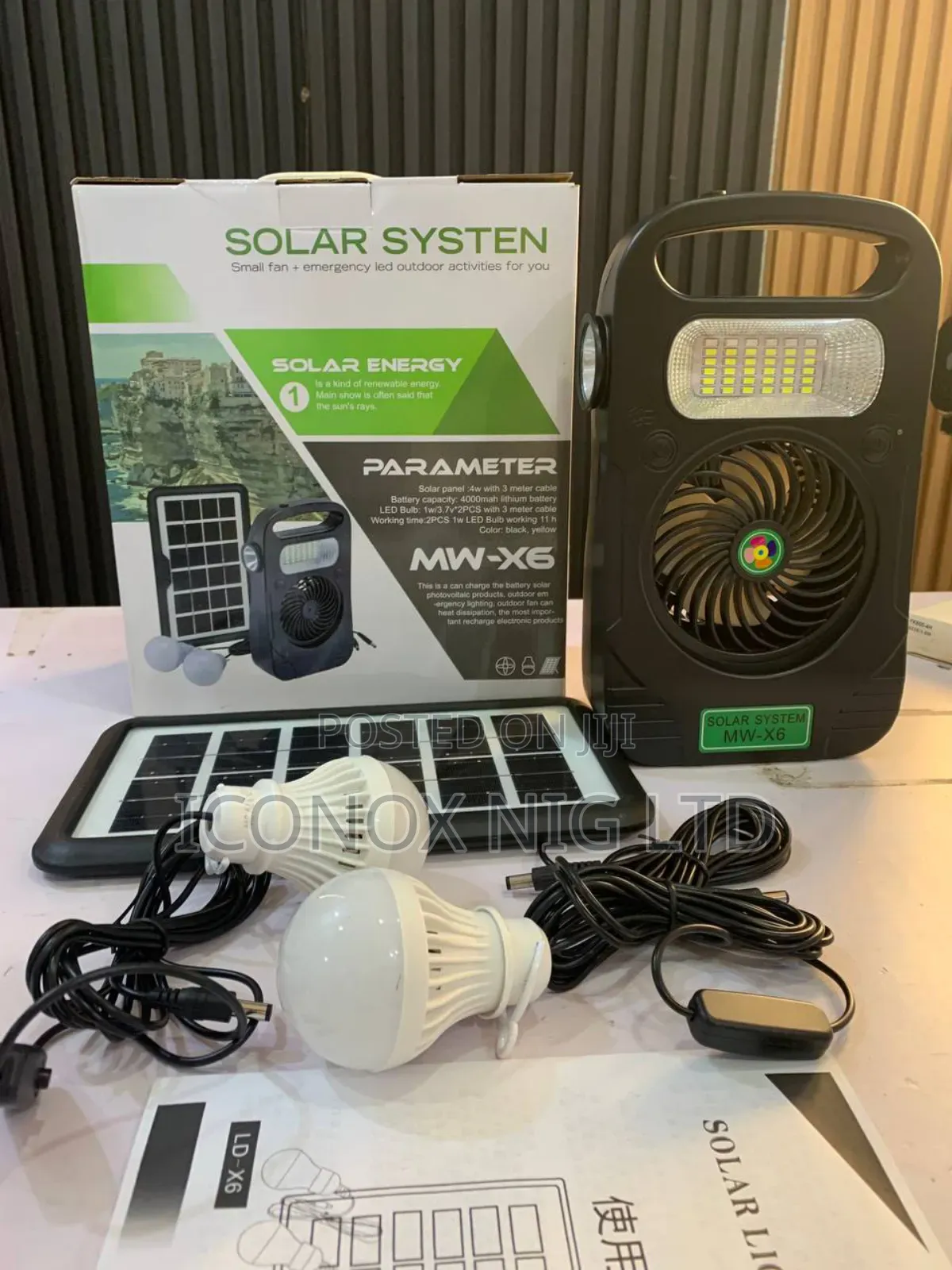 Mini Solar Fan Led Lights Rechargeable Light System Kit