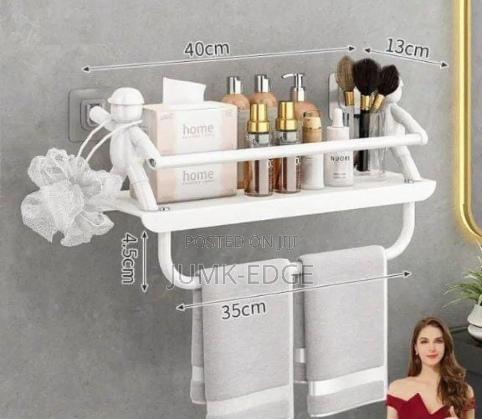 Figurine Wall Rack With Towel Holder