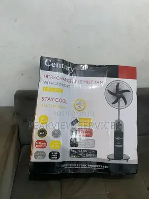 Stay Cool With Century 18' Mist Fan - Rechargeable Efficie