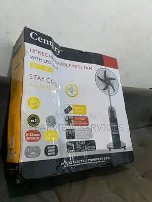 Portable Cooling Power - Century 18' Rechargeable Mist Fan