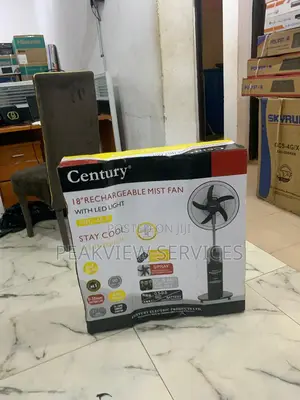Strong Airflow, Gentle Mist - Century 18' Rechargeable Fan