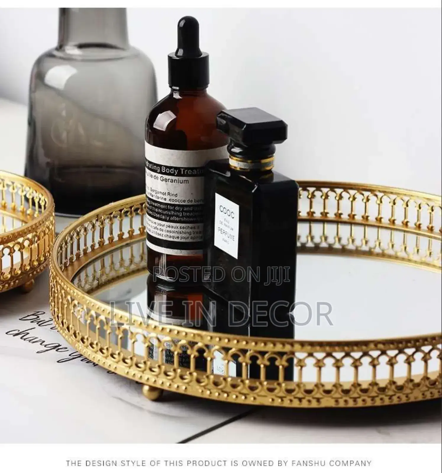 Golden Mirror Tray