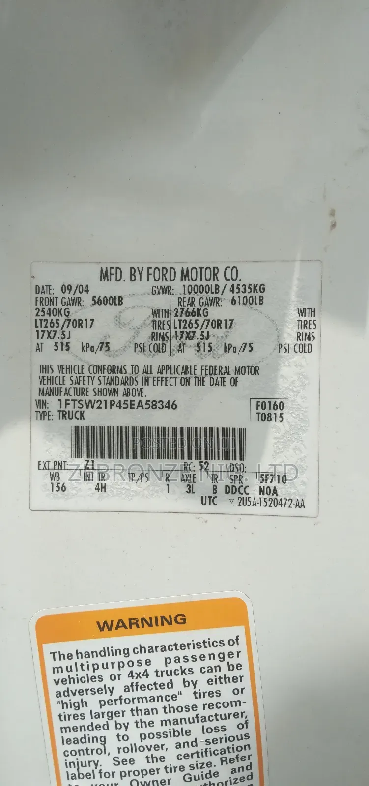 Ford F-250 2005 White