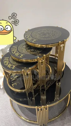 Quality and Imported Marble Top Center Table With 3 Side Sto