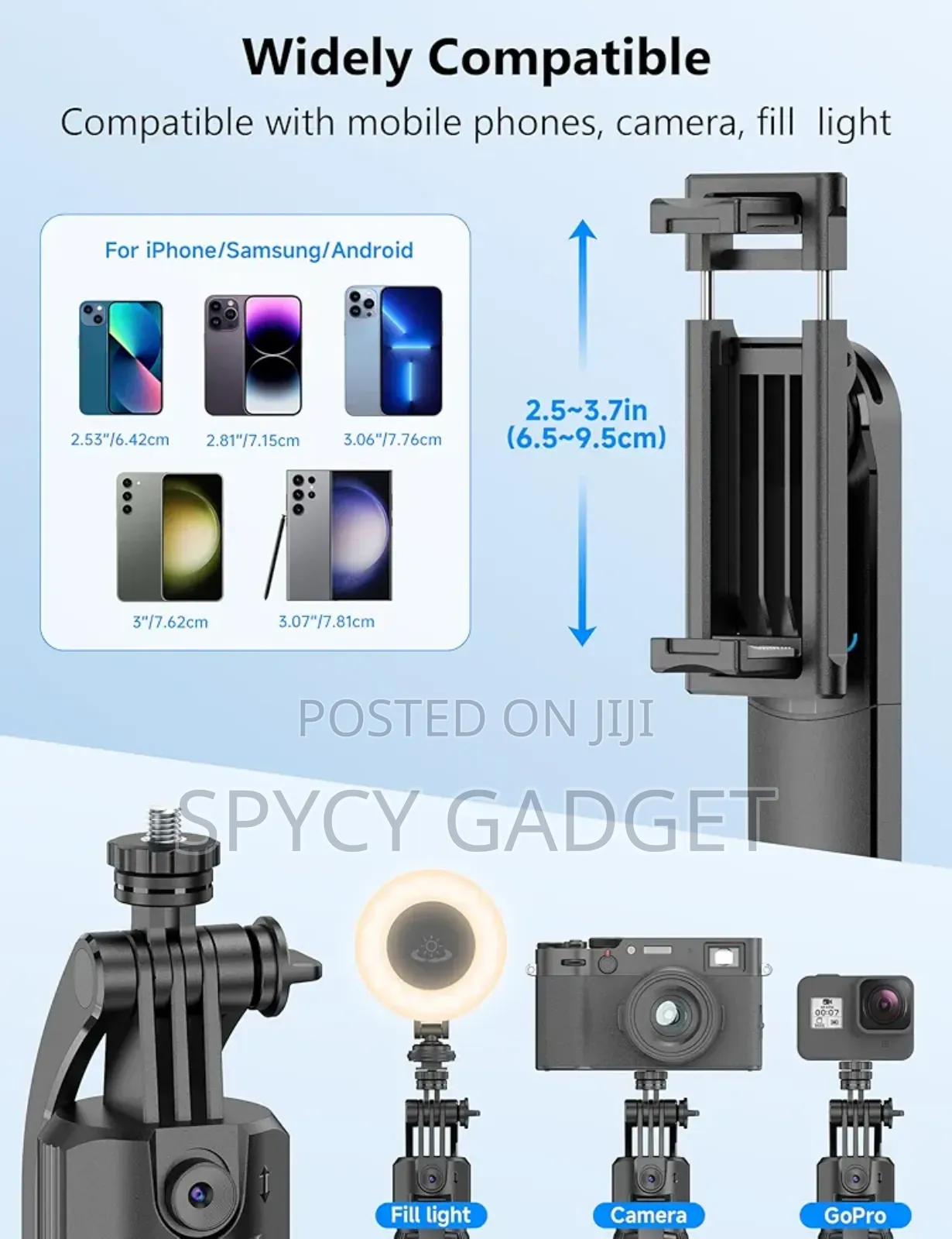 64" Auto Face Tracking Selfie Stick Quadrapod Stand Gimbal