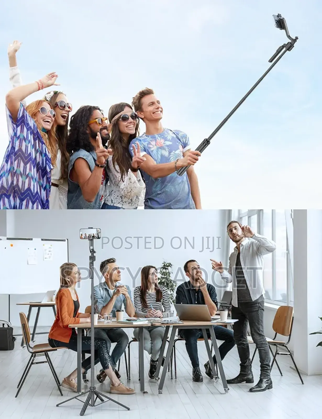 64" Auto Face Tracking Selfie Stick Quadrapod Stand Gimbal