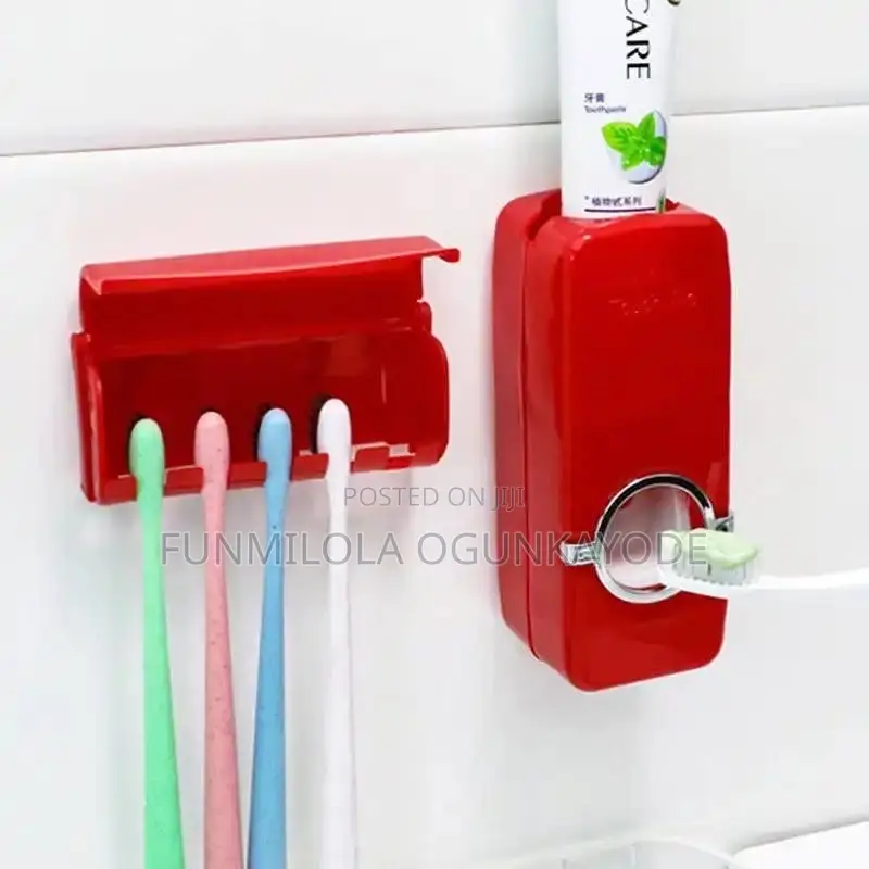 Automatic Toothpaste Dispenser + Toothbrush Holder Set