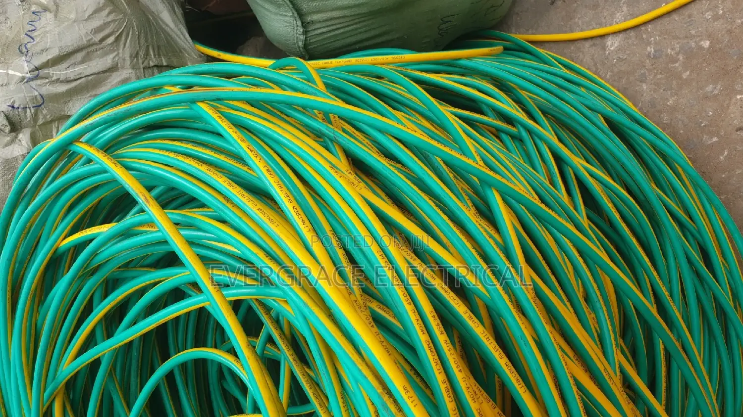 70mm Earth Cable Green and Yellow Wire.