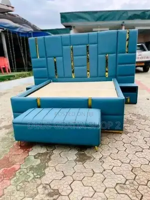 Bedframe With Side Drawer and Foot Rest