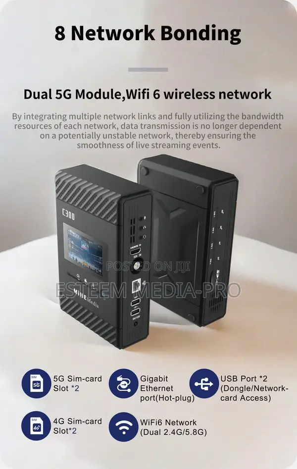 C300 Mine Media 5g Multiple Sims Networks Bonding Encoder