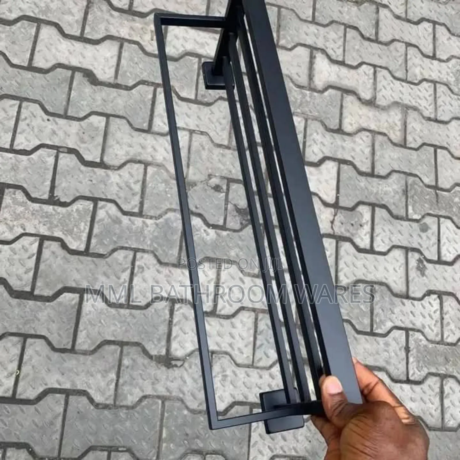 Square Shape Black Multiple Towel Rack