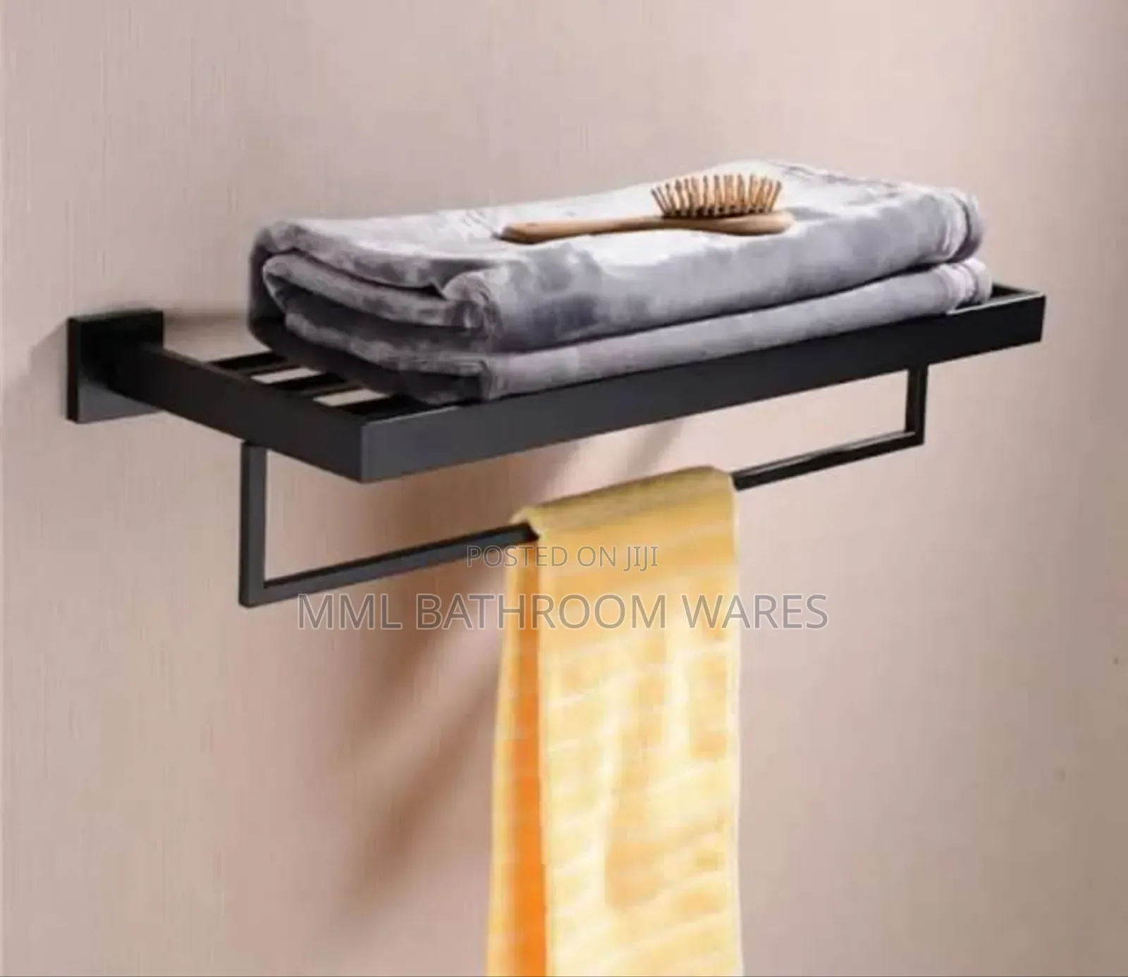 Square Shape Black Multiple Towel Rack