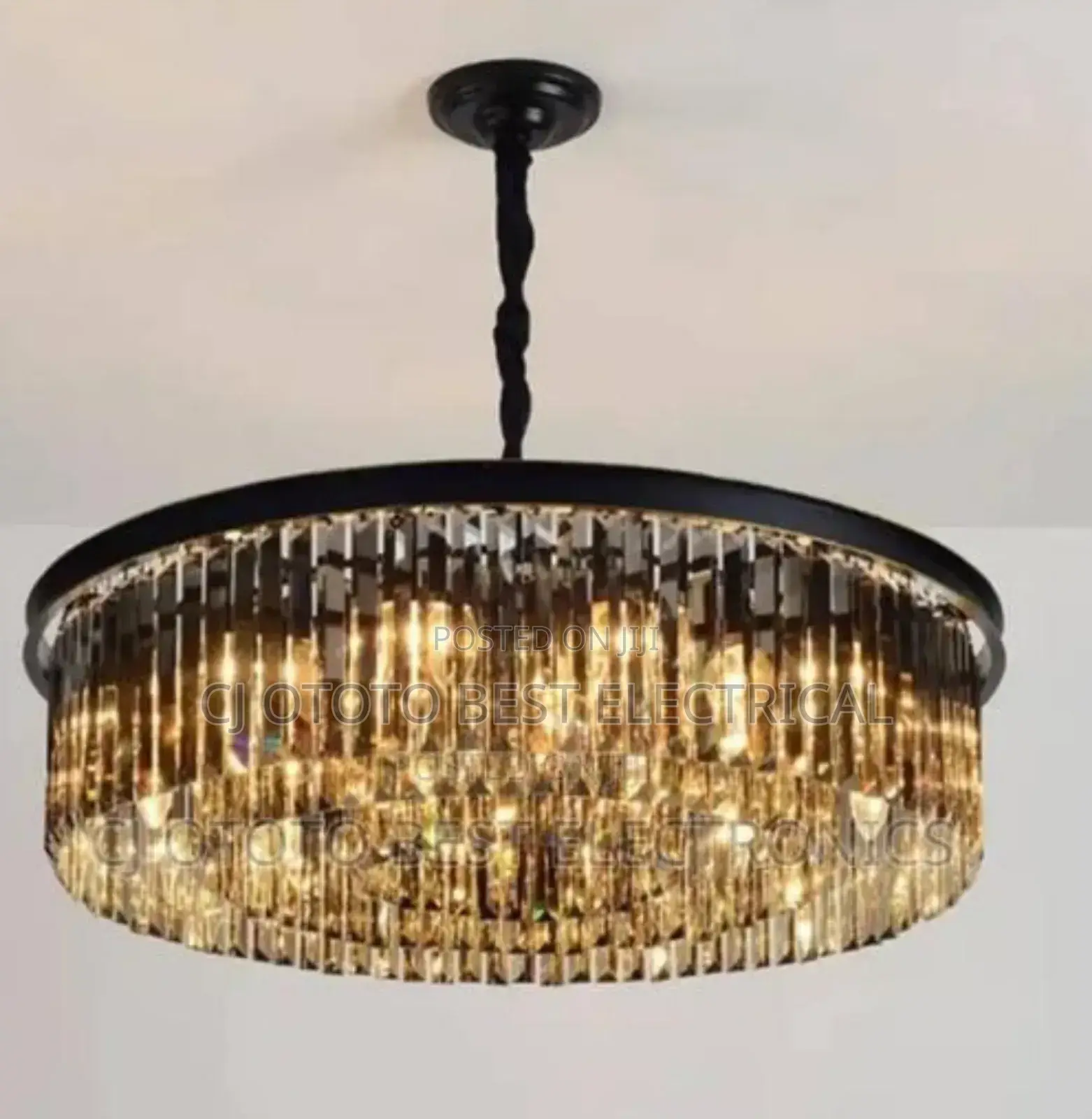 Black Massive Crystal Chandelier, Dining Parlor Light