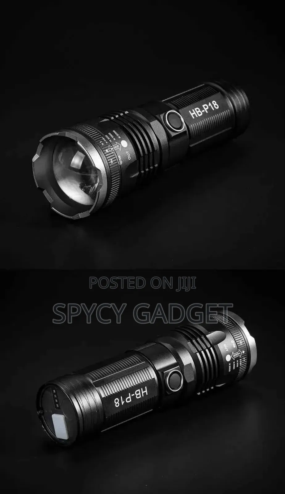 High Power Laser Flashlight Telescopic Zoom for Camping