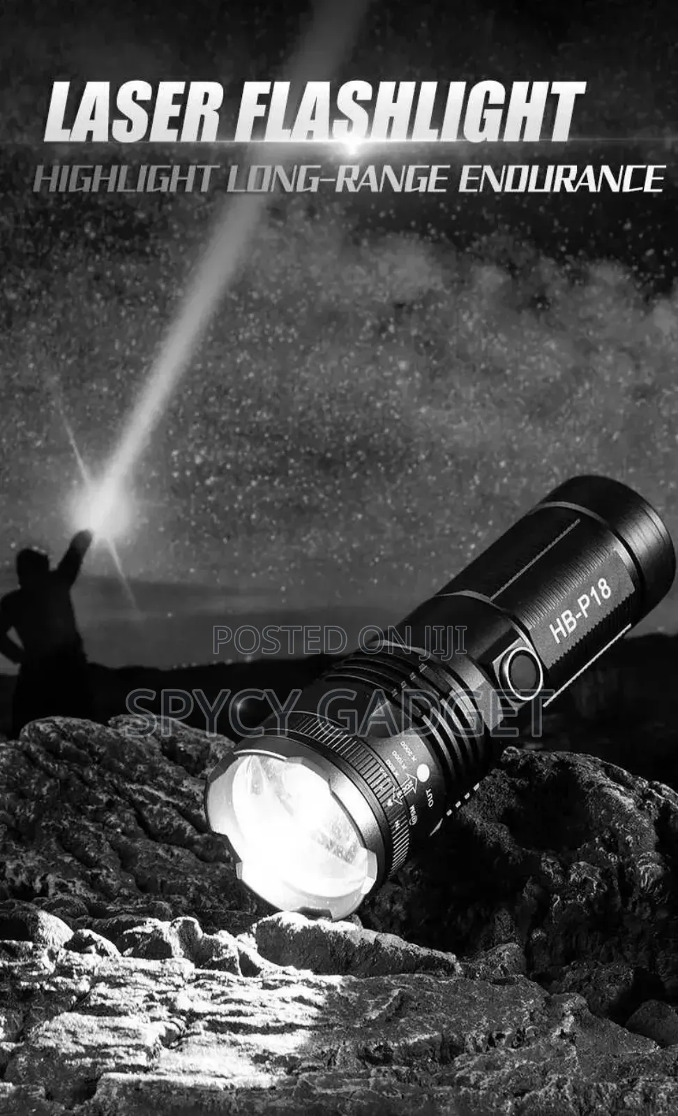 High Power Laser Flashlight Telescopic Zoom for Camping