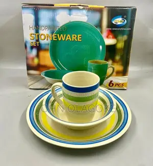6pc Dinner Set With 2cup 2 Soup Bowl 2 Flat Plate