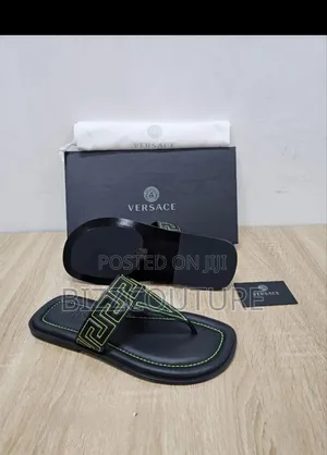 Original Versace Leather Slippers Available in Store