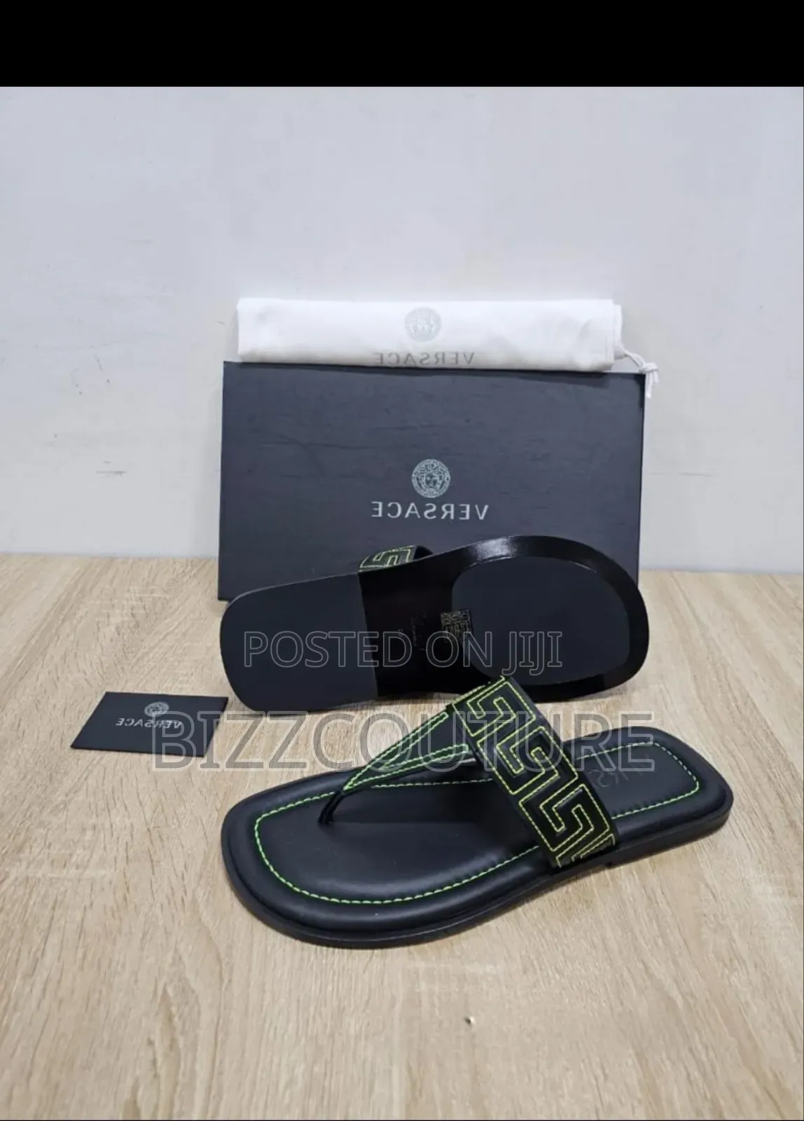 Original Versace Leather Slippers Available in Store