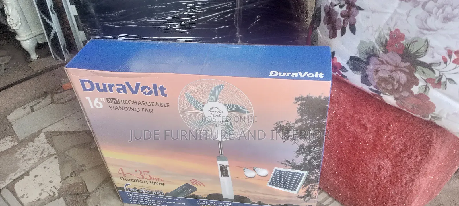 Rechargeable Fan With Panel and 2bulb
