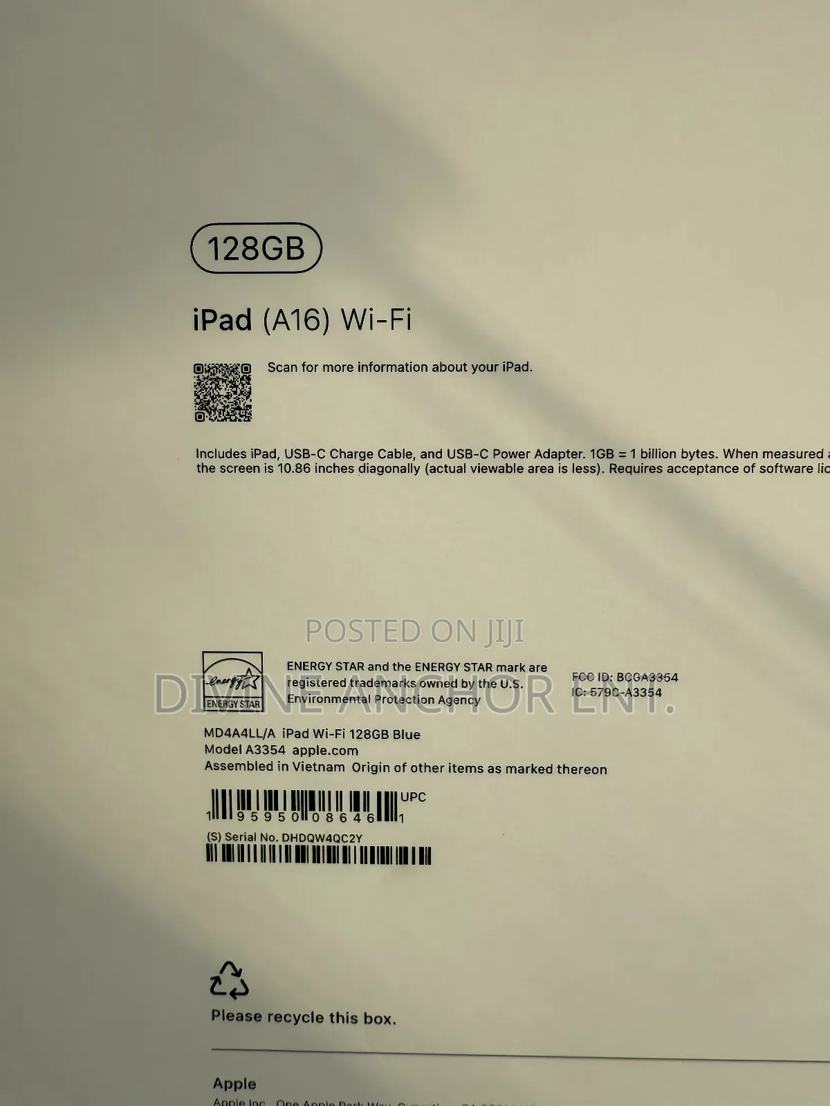 New Apple iPad (2025) 128 GB Blue