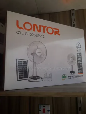 Lontor Solar Rechargeable Table Fan
