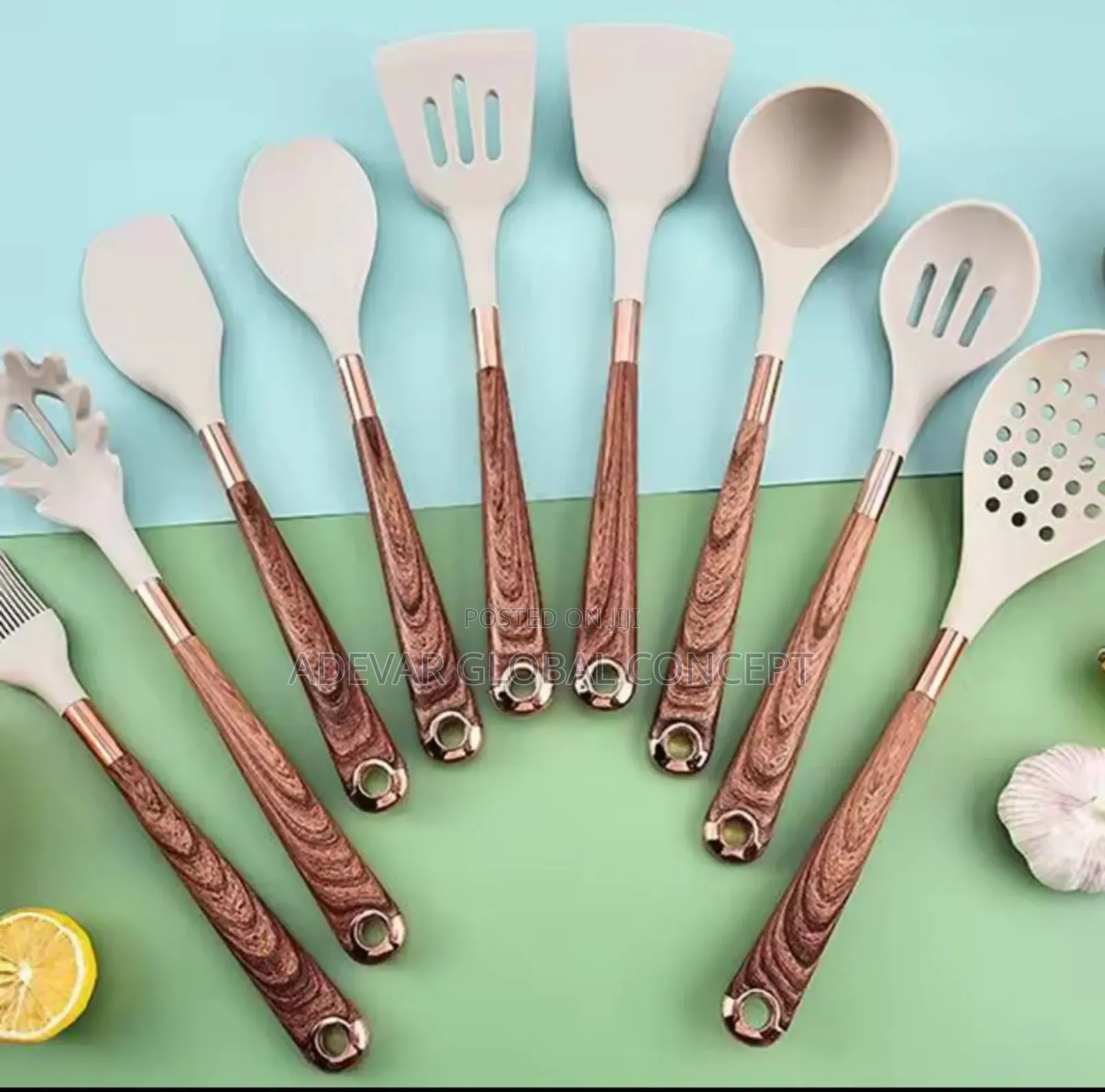 10pcs Quality Silicone Kitchen Utensils Spoon Set