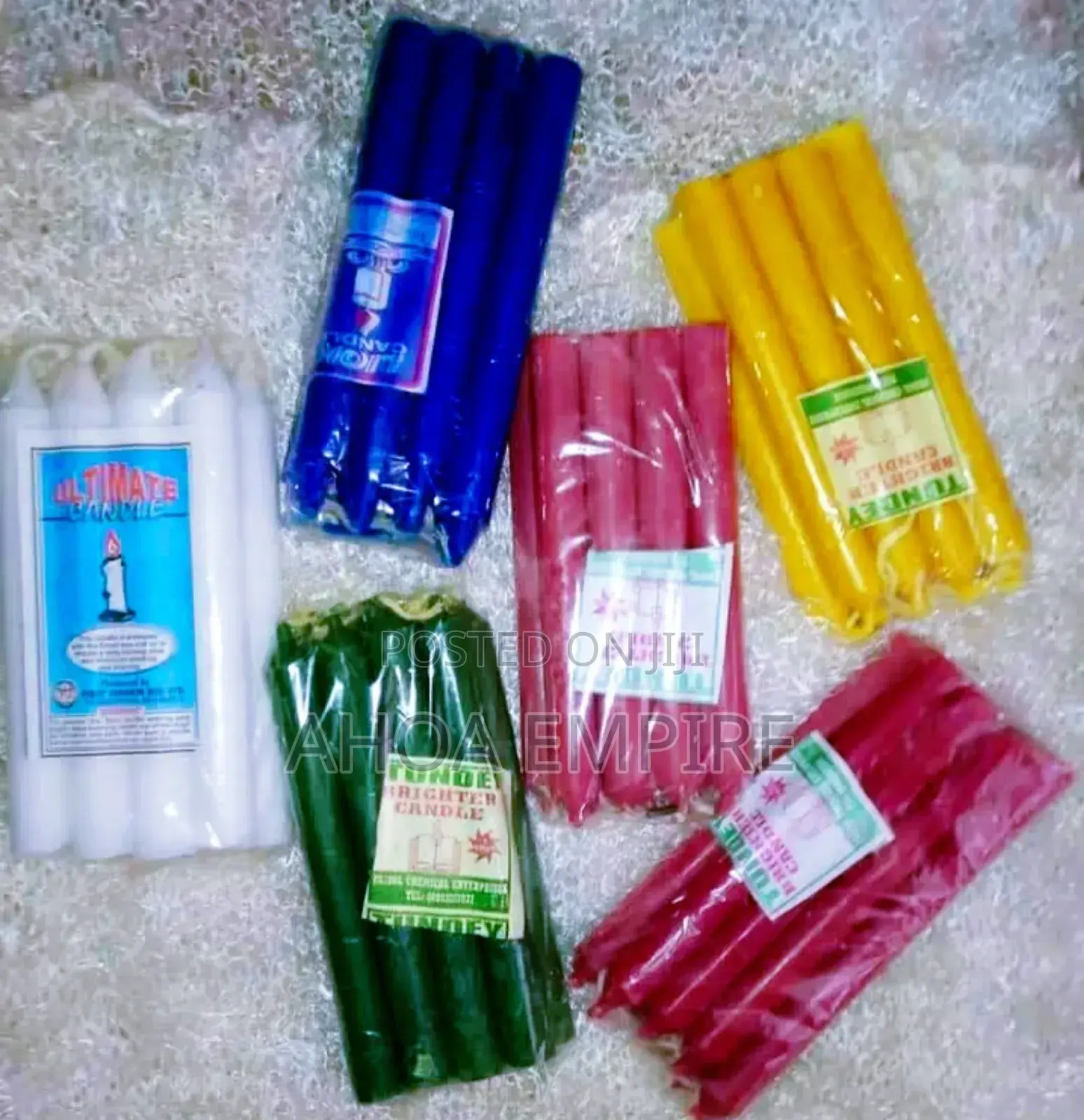 Candles (Green, Yellow, Black, White, Pink, Red)
