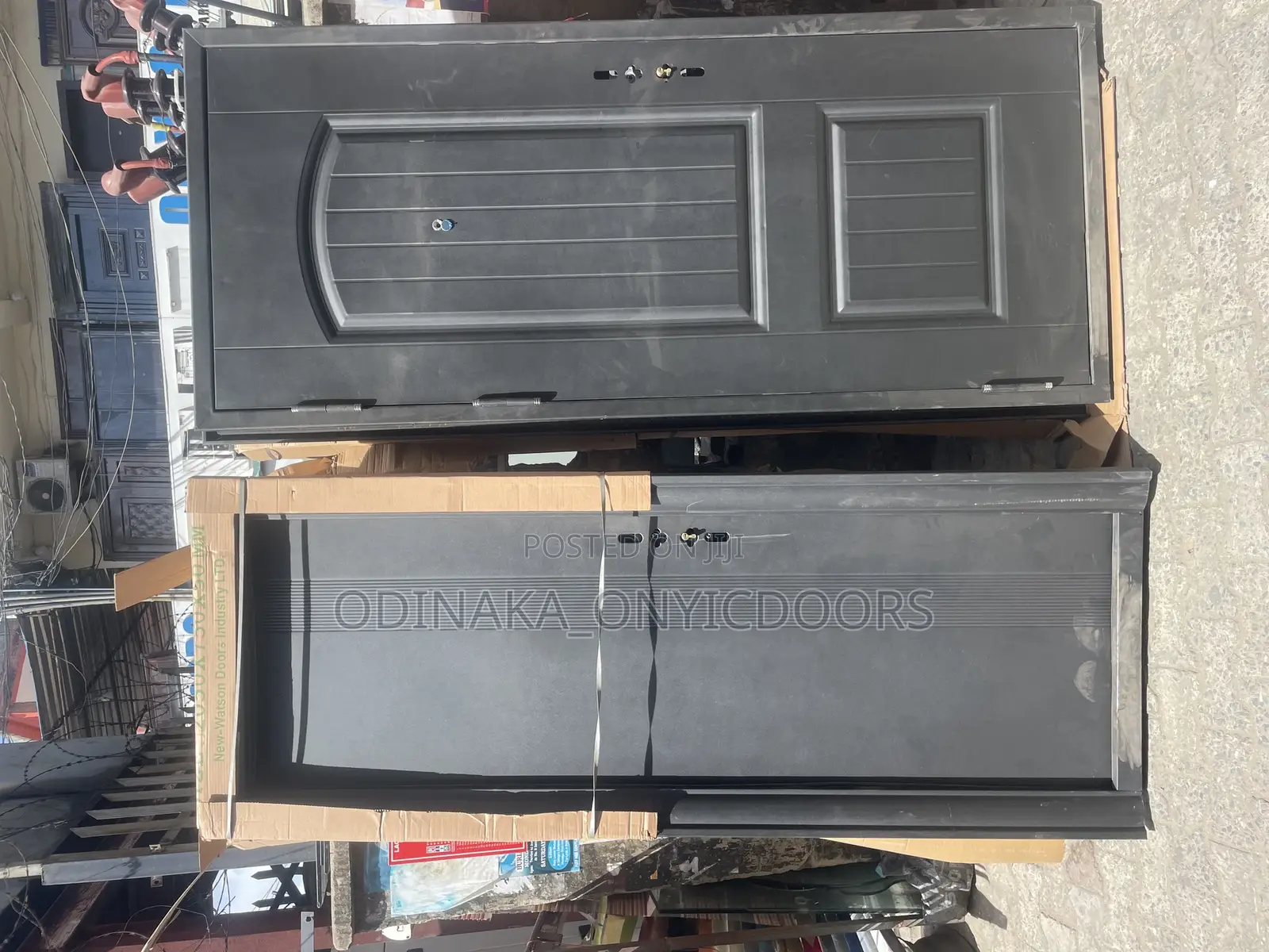 7ft By 2.5ft Security Steel Door Plain Black