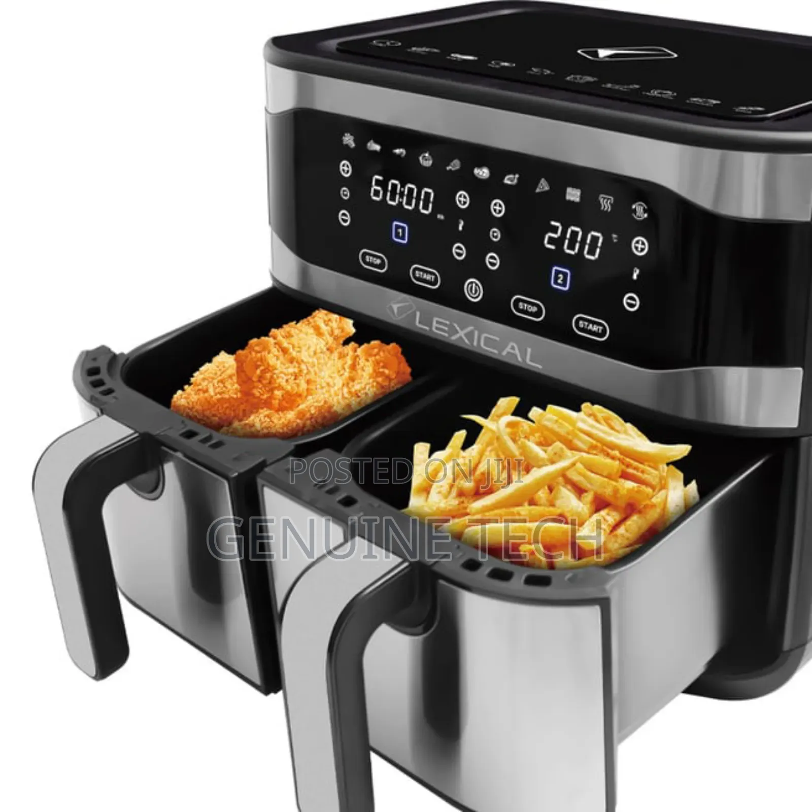 Lexical Double Basket Air Fryer-2100w