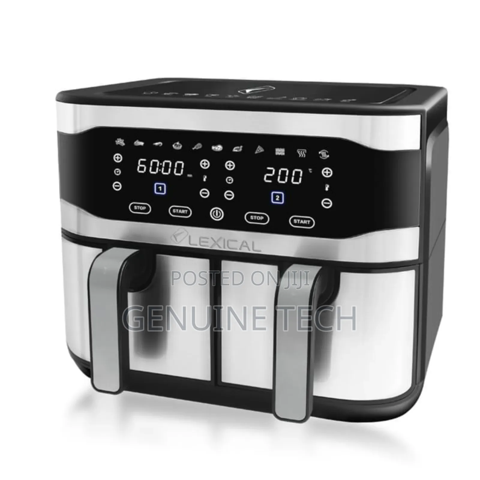 Lexical Double Basket Air Fryer-2100w