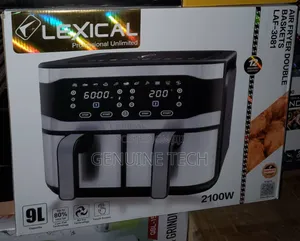 Lexical Double Basket Air Fryer-2100w