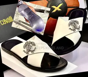 High Quality Roberto Cavalli Italian Leather Luxury Slippers