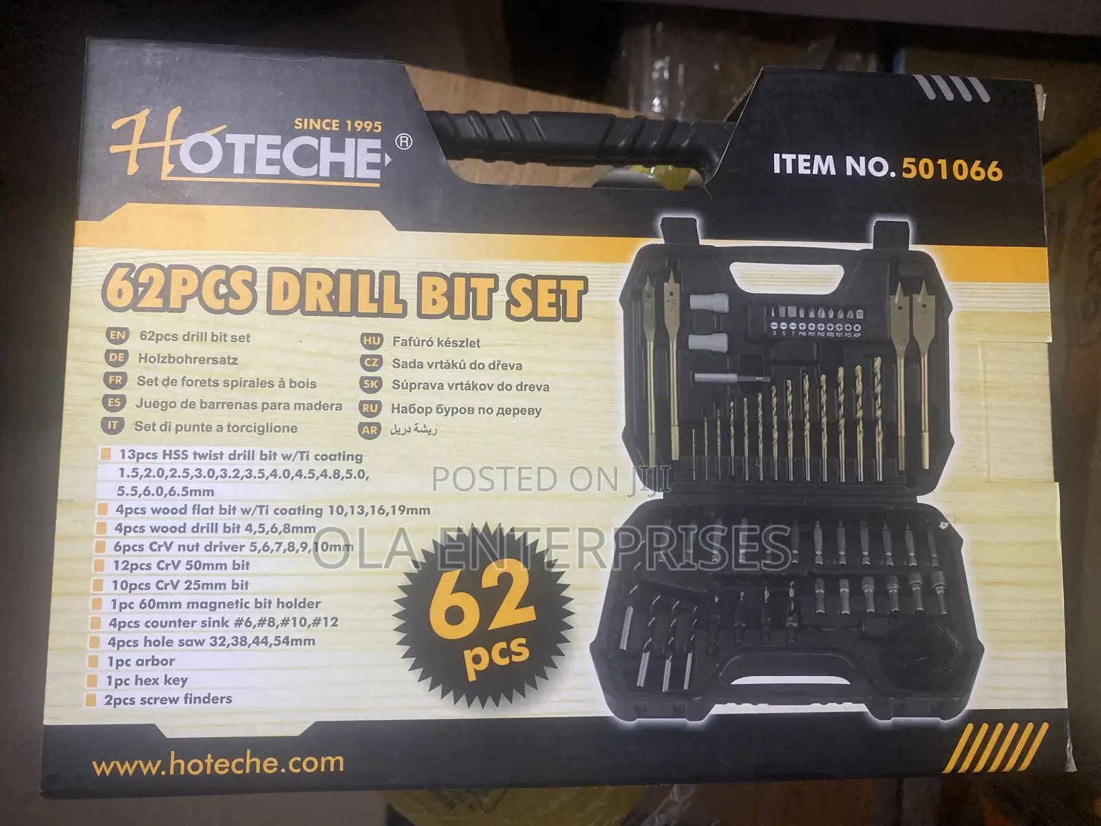 Hoteche 62pcs Drill Bit Set
