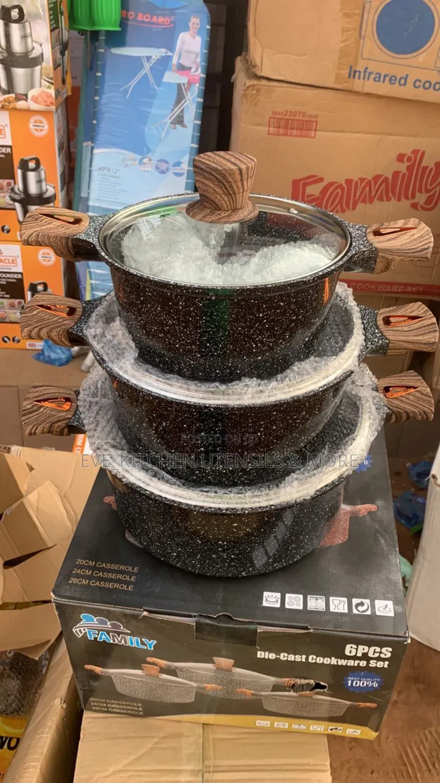 3set Granite Die Cast Cookware