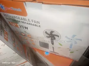 16inches Rechargeable Plus Solar Fan With It Panel Adapter