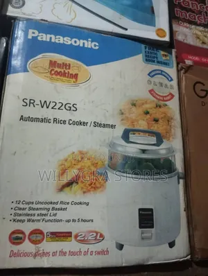 Panasonic 12 Cup Uncooked Rice Cooker Steamer, Silver