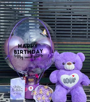 Flower Bouquet and Cake in Surprise Package. Lagos