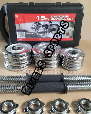 Photo - 15kg Chrome Dumbbell Set With Easy Carry Case