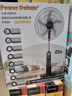 Power De Luxe 18" Rechargeable Fan