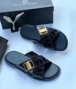 Original Philipp Plein Cross Black Slippers