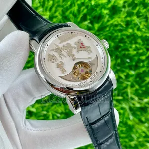 Original Ulysse Nardin Black Genuine Leather Strap Watch