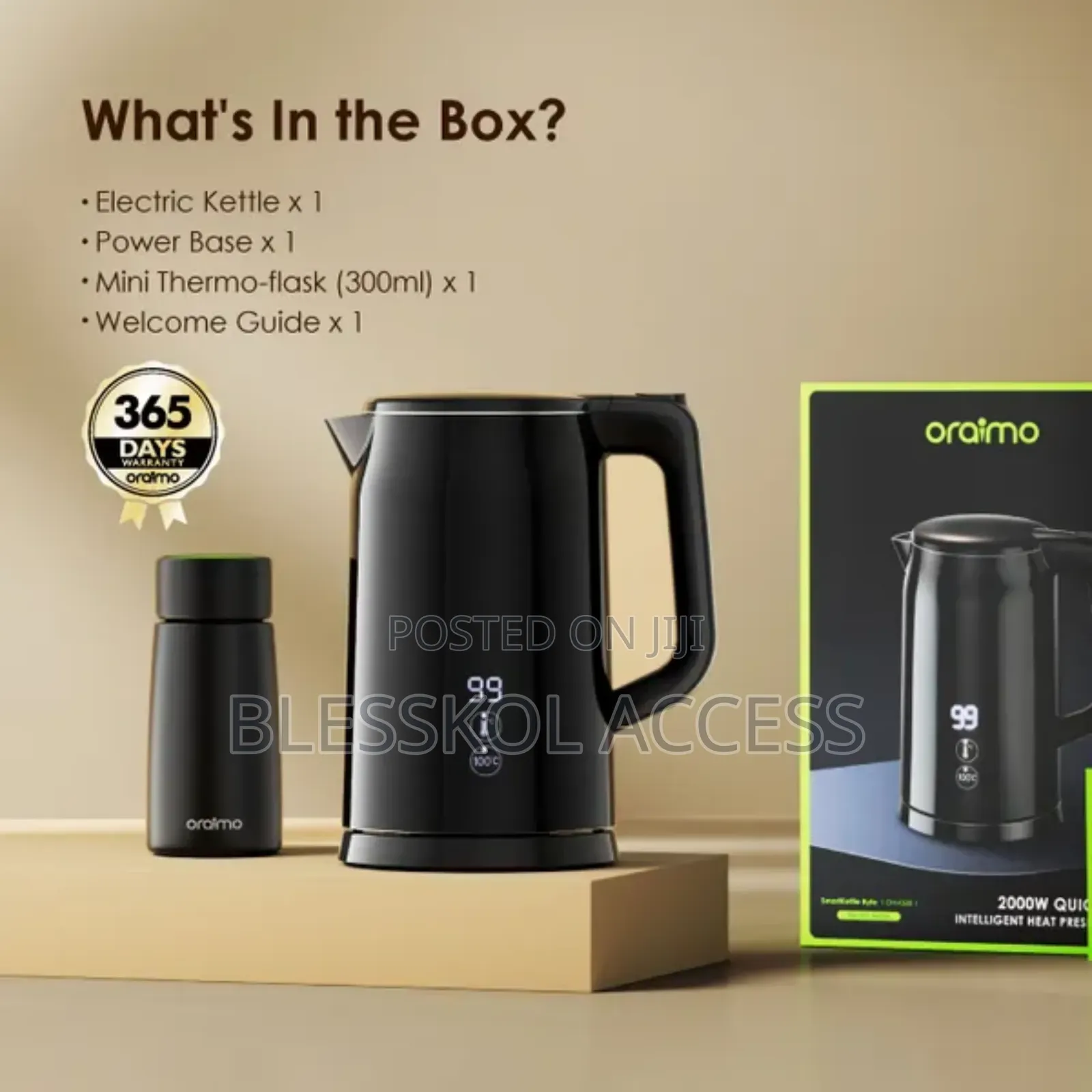 Oraimo Smartkettle Byte 2000w 304 Stainless Steel Electric K