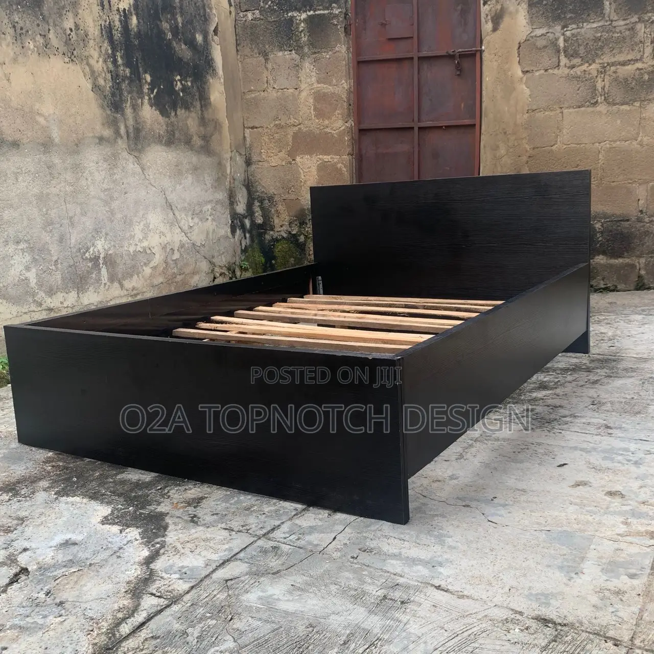 4.5 by 6 Black MDF Bedframe