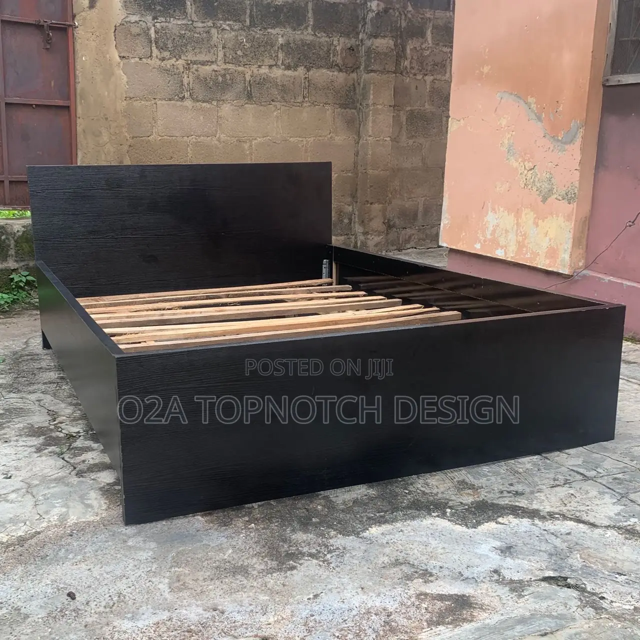 4.5 by 6 Black MDF Bedframe