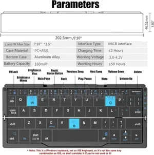 Bow Hb199 Foldable Mini Bluetooth Keyboard
